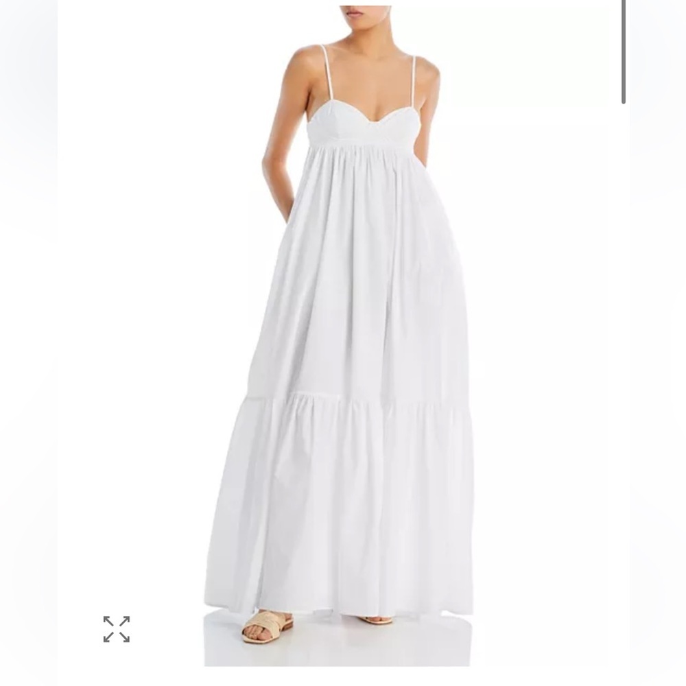 AQUA & Kristopher Brock Cotton Poplin Cutout Back Maxi Dress